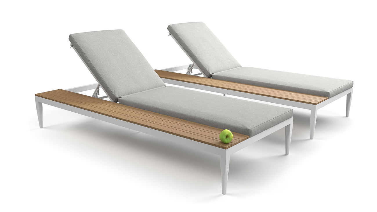 Silas Sun Lounger Set Compact (weiß) main product photo