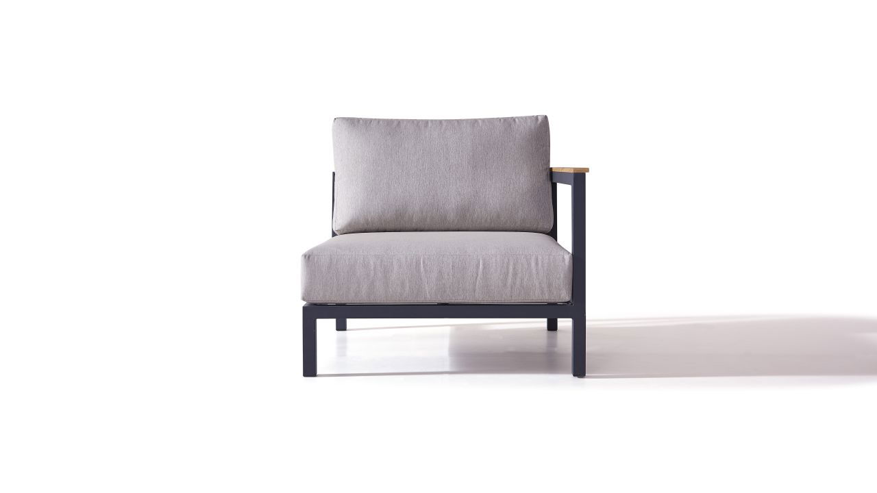 Plaza sofa narożna 90 cm, prawa - antracytowa